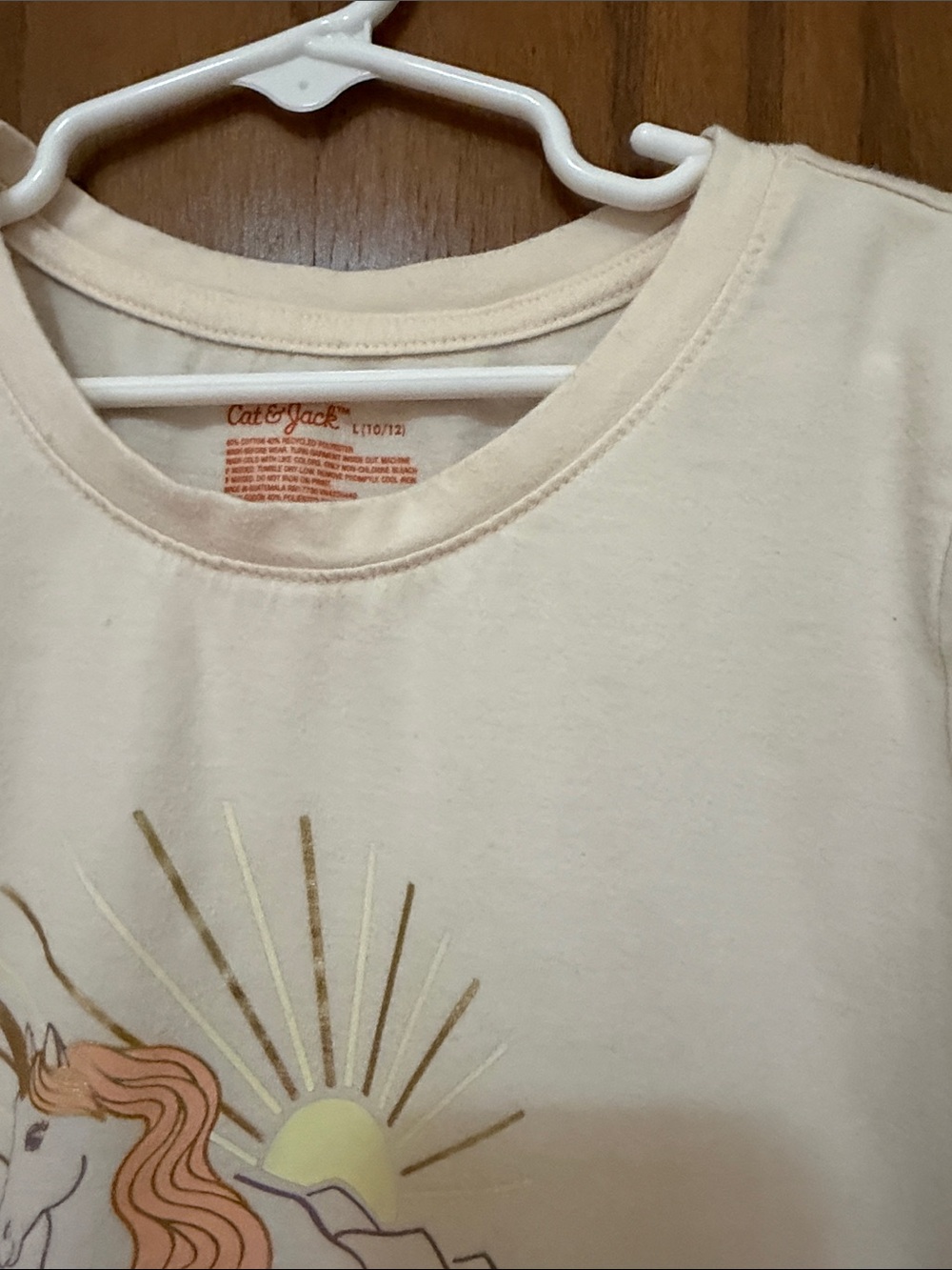 Cat & Jack Cream Short-Sleeve Tee with Pastel Unicorn Graphic - Picture 7 of 10